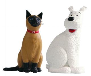 Tintin Snowy & Cat Of Marlinspike Resin Figures Moulinsart
