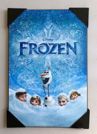 Disney Frozen Movie Poster Wooden Wall Art Silver Buffalo 13”x 19” Elsa Olaf