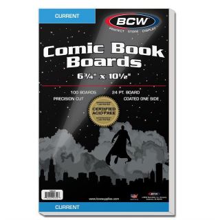 300 Bcw Current Age Comic Resealable Thick Poly Bags/sleeves And 300 Boards