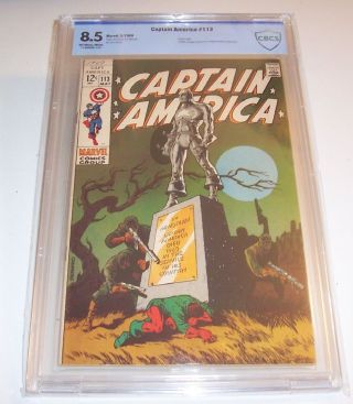 Captain America 113 - Vf,  8.  5 - 1969 Marvel Silver Age Issue (classic Cover)