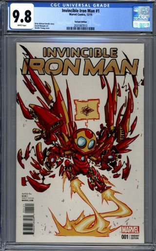 Invincible Iron Man 1 Skottie Young Variant 1st Print Cgc 9.  8