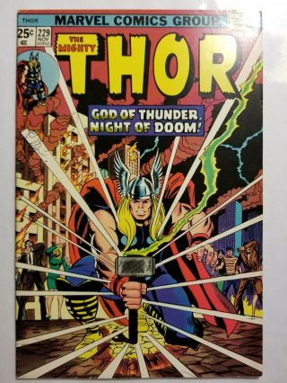 Thor 229 With Hulk 181 Ad,  Marvel Value Stamp Intact (marvel)