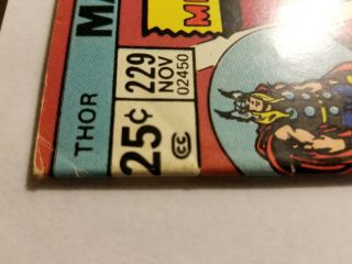 Thor 229 with Hulk 181 Ad,  Marvel Value Stamp Intact (Marvel) 3
