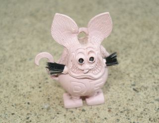 Vtg 60s - 70s Ed Roth Pink Rat Fink Gumball Charm W/ Whiskers Charm Eyes