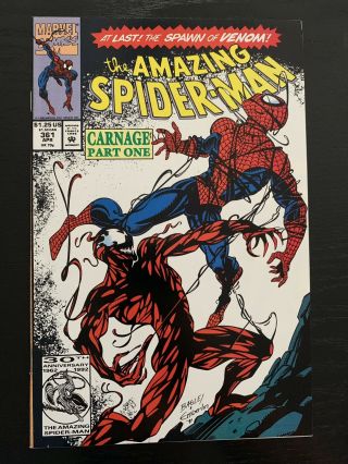 The Spider - Man 361 (apr 1992,  Marvel) 1st Appearance Carnage 