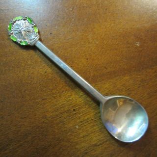 Gorham Sterling Silver Vintage Salt Spoon,  Christmas 1971,  Holly & Berries
