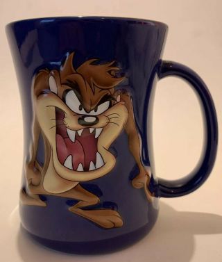3d Taz Tazmanian Devil Blue Coffee Mug Cup - 2005 Looney Tunes Warner Bros.