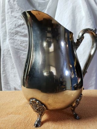 Vintage Raimond Silverplate Water,  Tea Margarita Pitcher Ice Guard Heavy Footed