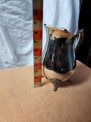 Vintage Raimond Silverplate Water,  Tea Margarita Pitcher Ice Guard Heavy Footed 2