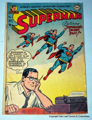 Superman 90 Golden Age Dc Comic Book 1954 Ow/white Pages