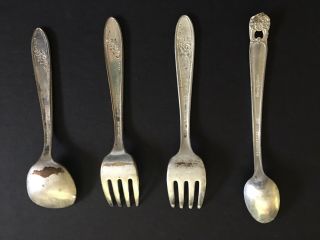 Vintage Child Spoons & Forks.  1847 Rogers Bros Is & Tudor Plate Oneida Community