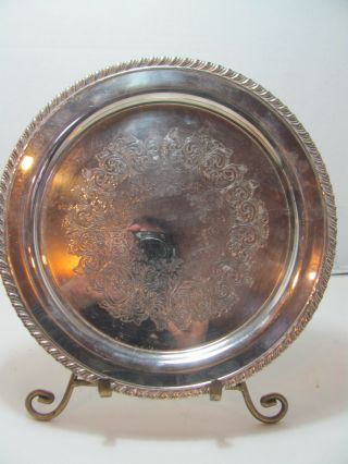 Vintage Silver Plated 10 Inch Tray By Wm Rogers