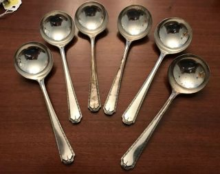 (6) Oneida Tudor Plate Community Silverplated Baronet Aka Algonquin Soup Spoons