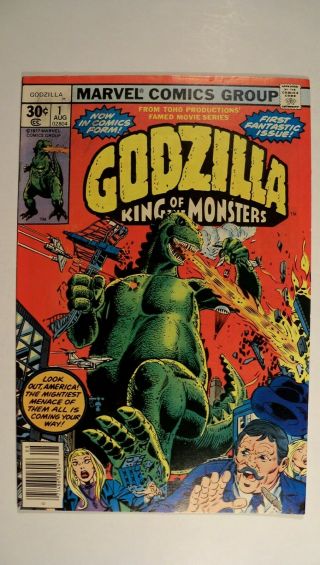 Godzilla 1 (aug 1977,  Marvel) Grade 8.  0 - 8.  5