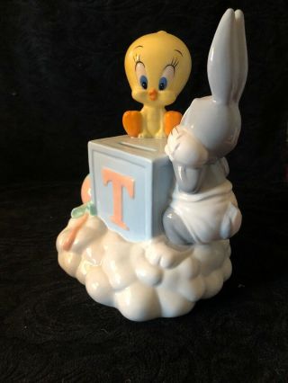Vintage Looney Tunes Baby Bugs Bunny & Tweety Bird Bank Warner Bros 1998 2