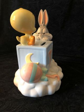 Vintage Looney Tunes Baby Bugs Bunny & Tweety Bird Bank Warner Bros 1998 5