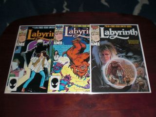 David Bowie Labyrinth No.  1 - No.  3 Vf/nm 1986 Complete Set Marvel Comics L@@k
