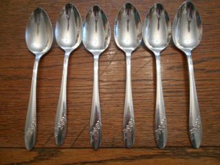 6 Tudor Plate 1946 Queen Bess Pattern Place Or Oval Soup Spoons Oneida 710
