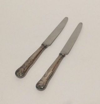 Chinacraft London Silver Plated Set Of 2 French Knives 8 1/2 " Kings Pattern