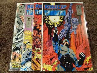 1992 Dark Horse Comics Robocop Versus Terminator 1 - 4 Complete F.  Miller - Vf/nm