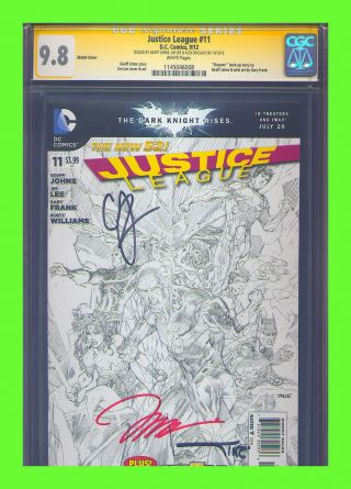 Justice League 11 Sketch Variant Cgc 9.  8 Ss Jim Lee Aquaman Batman Superman