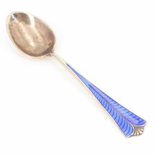 VTG Sterling Silver - DAVID ANDERSEN NORWAY Blue Enamel Demitasse Spoon - 9.  5g 2