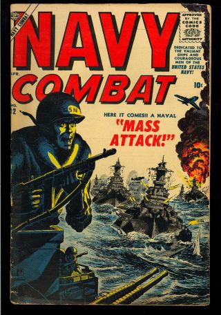 Navy Combat 12 Crandall Art Atlas War Comic 1957 Vg -