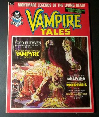 Vampire Tales 1 Vf 1973 Vintage Marvel - First Full Morbius Comic