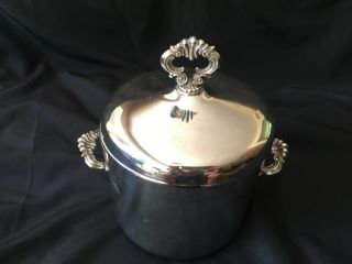 Vintage Silver Plated Ice Bucket W Handles,