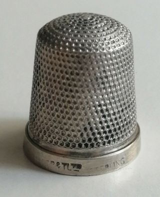 Rare Antique Sterling Silver Childs Thimble -