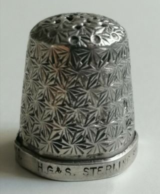 Rare Antique Silver Thimble 16 The Spa By Henry Griffith