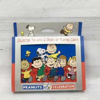 Peanuts 50th Year Celebration Playing Cards With Collectible Tin Two Decks