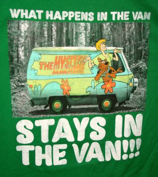 Hb Scooby - Doo Mystery Machine What Happens In Stays In The Van T - Shirt Sz Lg