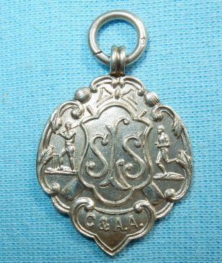 Antique 1921 Sterling Silver Pocket Watch Fob Medal Sls C & Aa - 7.  3 G