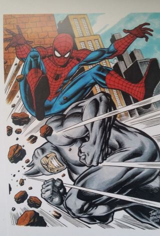 Spider - Man Vs Rhino Art Print Comixsquad Returns To Ebay (11×17)