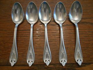 5 Rogers 1911 Old Colony Pattern Teaspoons Is Silverplate Great Handle 725