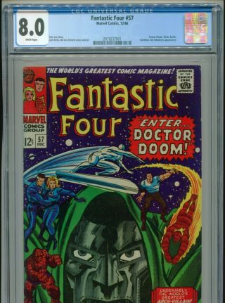 1966 Marvel Fantastic Four 57 Doctor Doom Cgc 8.  0 White Box11