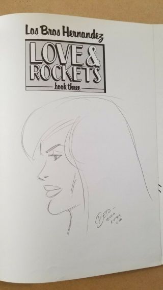 LOVE and ROCKETS Signed with Art BOOK 3 HC Jaime Beto Hernandez 1st Ed. 3