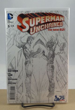 Superman Unchained 5 1:300 Jim Lee Black & White Variant Cover Dc Comics 2013