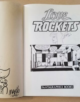 LOVE and ROCKETS Signed with Art BOOK 2 HC Jaime Beto Hernandez 1st Ed. 4