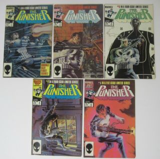 Complete Set Of The Punisher 1 - 5 Marvel Comics Limited Series 1986