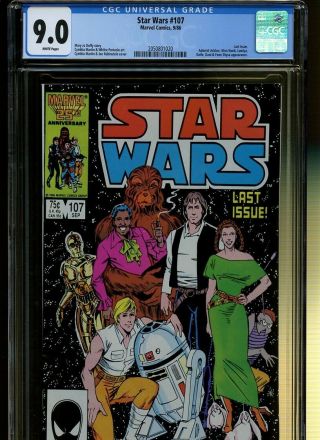 Star Wars 107 Cgc 9.  0 | Marvel 1986 | Last Issue.