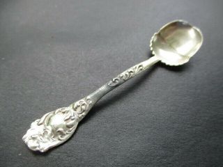 Antique Oak Leaf & Acorn Sterling Silver Open Salt Spoon Unique Acorn Shovel