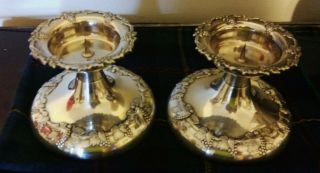 2 Vintage Denmark Made Silver Plate Eisenberg/lozano Candle Holders