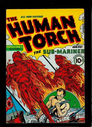 Human Torch 1 1974 Flashback Submariner Timely Reprint Nazi Sub Cover Vf
