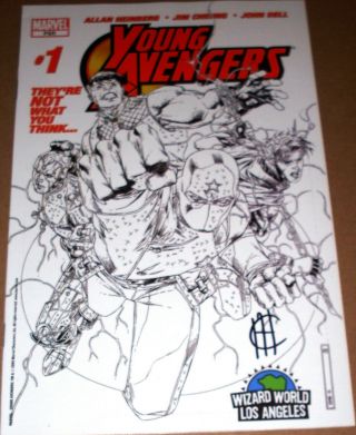 Young Avengers 1 Sketch Variant Signed Cheung 1st Kate Bishop Wizard World B&w