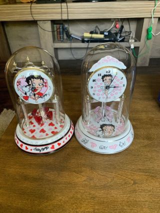 Set Of Betty Boop Globed Clocks Danbury Collectibles