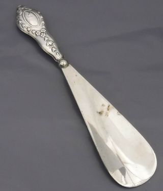 1910 Sterling Silver Handled Shoe Horn,  Chester Hallmark By Boots Pure Drug Co