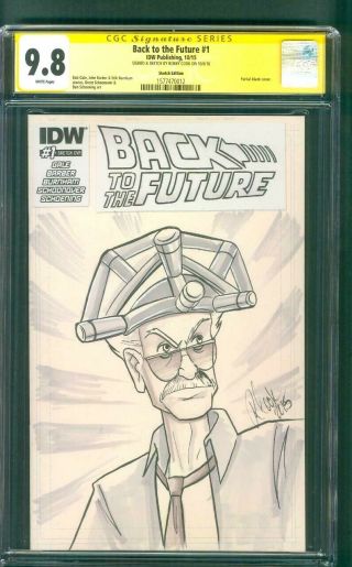 Back To The Future 1 Cgc Ss 9.  8 Stan Lee As Doc Brown Cook Art Sketch