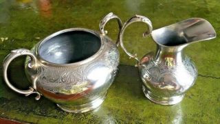 Vintage Silver Plate Milk Jug And Sugar Bowl